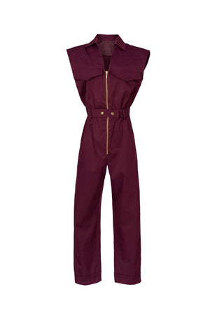 Valentina Zipper Utility Sleeveless Jumpsuit 760413 VIN - Reina Diaz