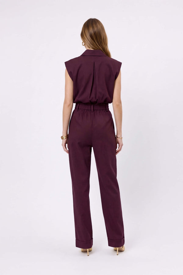 Valentina Zipper Utility Sleeveless Jumpsuit 760413 VIN - Reina Diaz