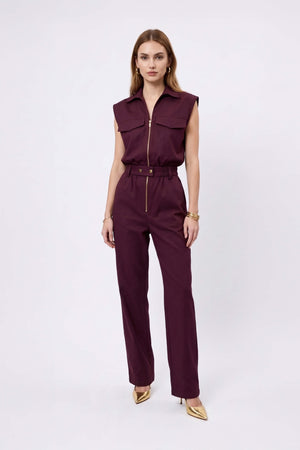 Valentina Zipper Utility Sleeveless Jumpsuit 760413 VIN - Reina Diaz