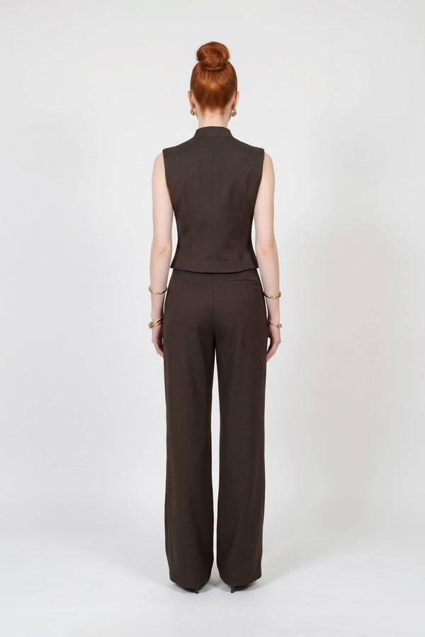 Valeria High-Neck Zipper Sleeveless Saco 501554 CAF - Reina Diaz