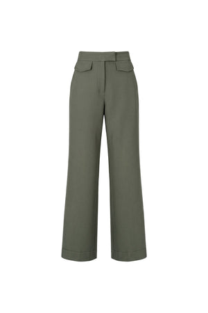 Valeria High-Waist Flap Wide-Leg Pantalón 532138 OLI - Reina Diaz