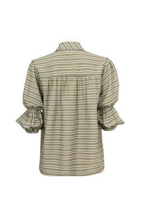Valeria Puff-Sleeve Camisera Blusa - Reina Diaz