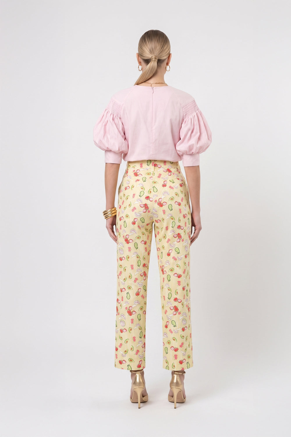 Valeria Puff Sleeve Keyhole Blusa 752981 ROS - Reina Diaz