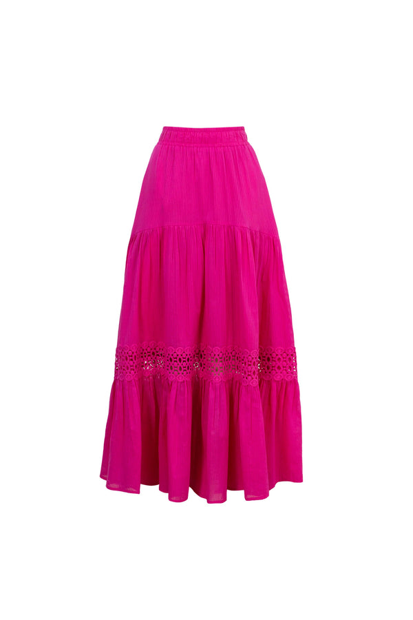 Valeria Tiered Maxi Falda - Reina Diaz