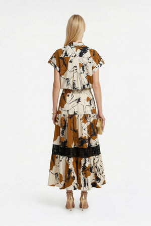 Valeria Tiered Maxi Falda - Reina Diaz