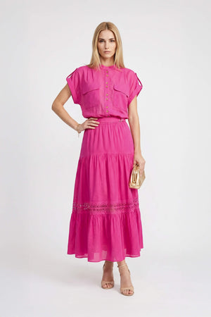 Valeria Tiered Maxi Falda - Reina Diaz