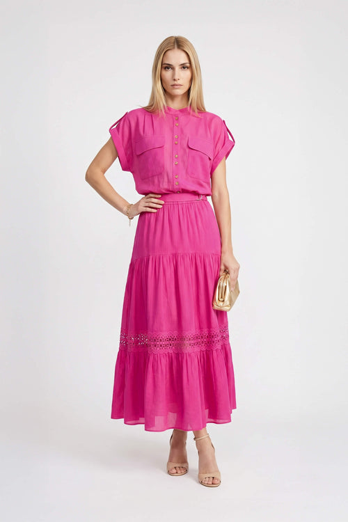 Valeria Tiered Maxi Falda - Reina Diaz