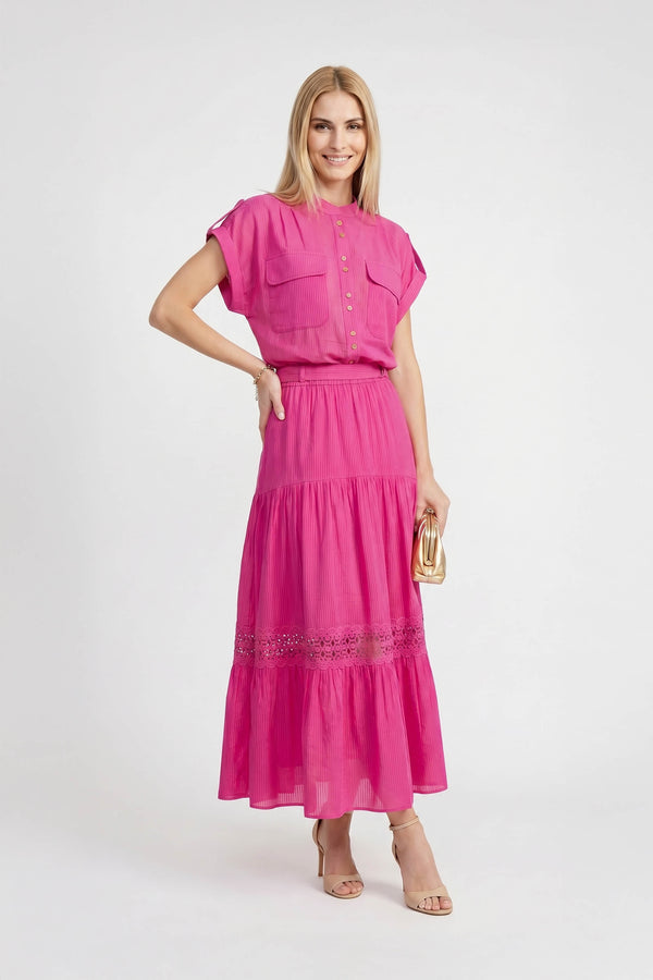 Valeria Tiered Maxi Falda - Reina Diaz