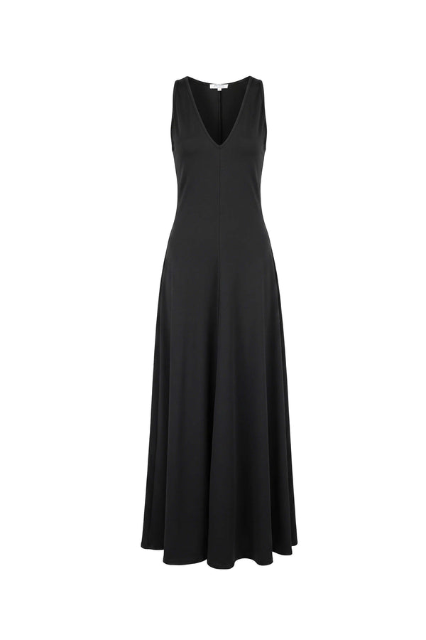 Valeria V-Neck Sleeveless Maxi Vestido 723205 NEG - Reina Diaz