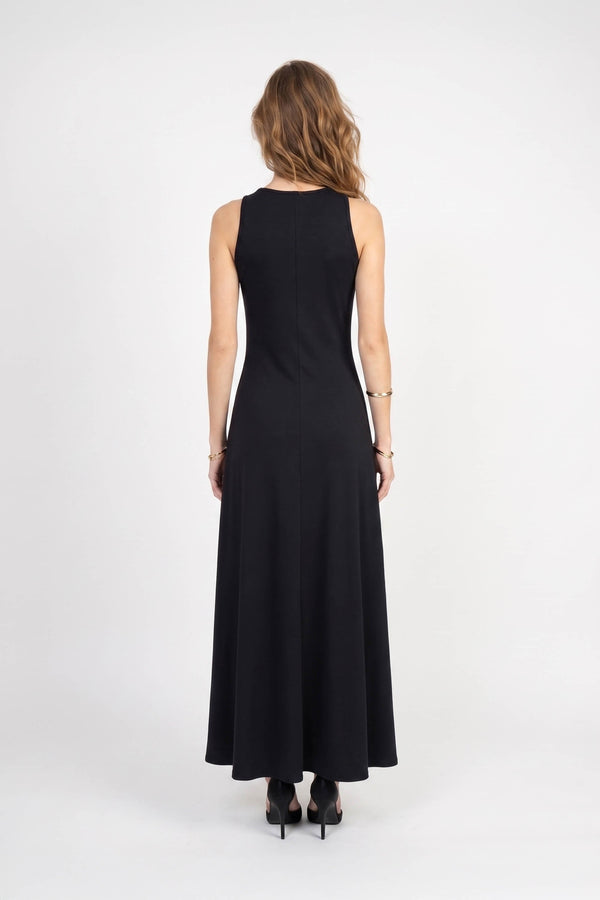 Valeria V-Neck Sleeveless Maxi Vestido 723205 NEG - Reina Diaz
