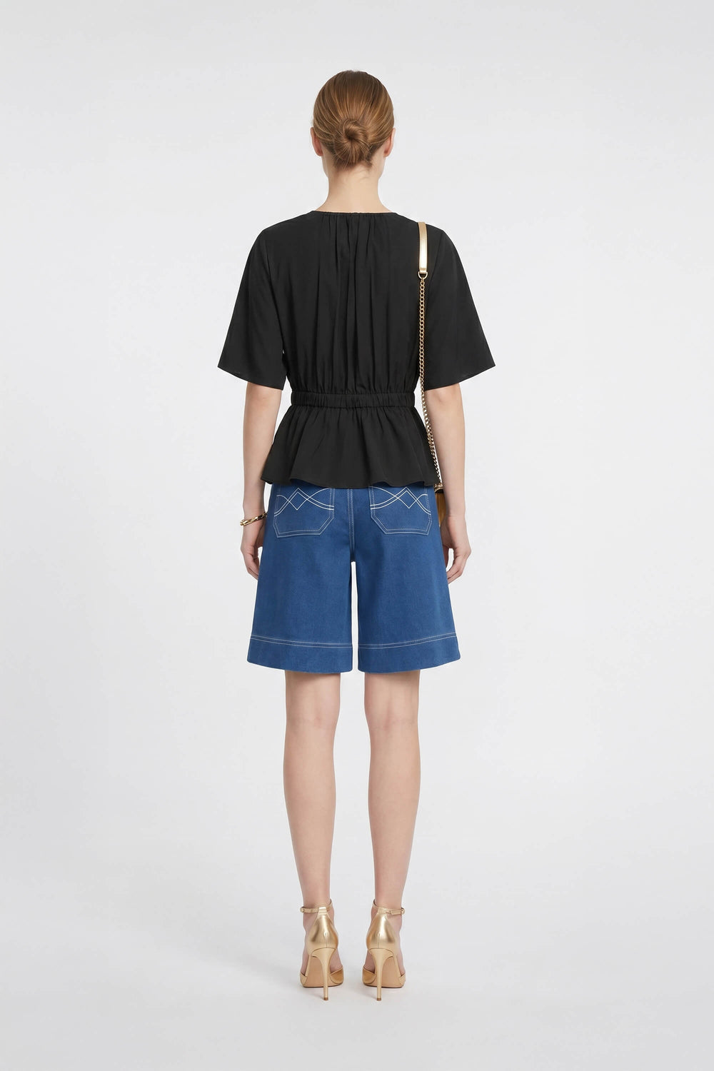 Verona  Embroidered Tencel Peplum Blouse - Reina Diaz