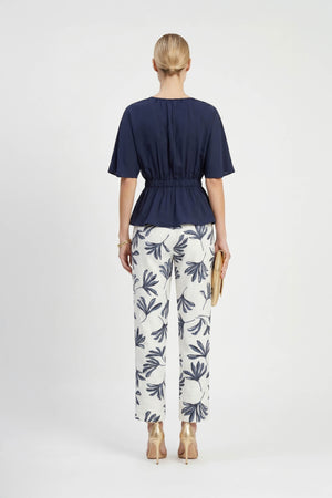 Verona  Embroidered Tencel Peplum Blouse - Reina Diaz