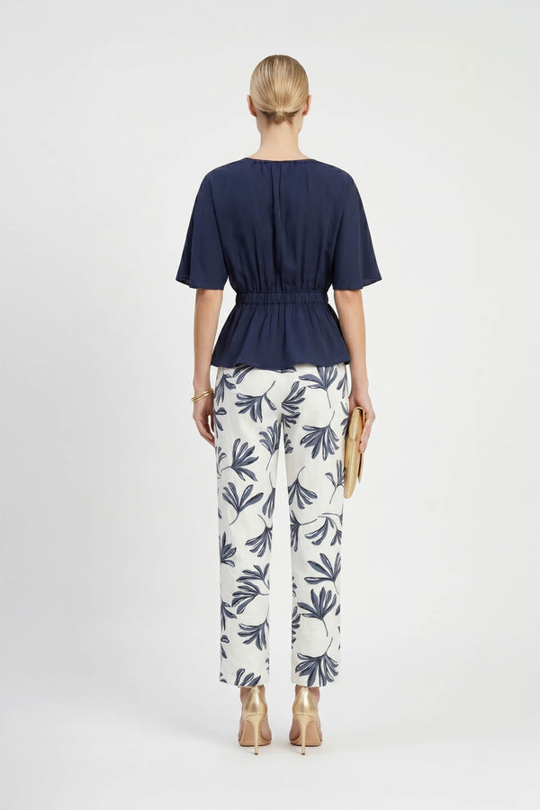 Verona  Embroidered Tencel Peplum Blouse - Reina Diaz