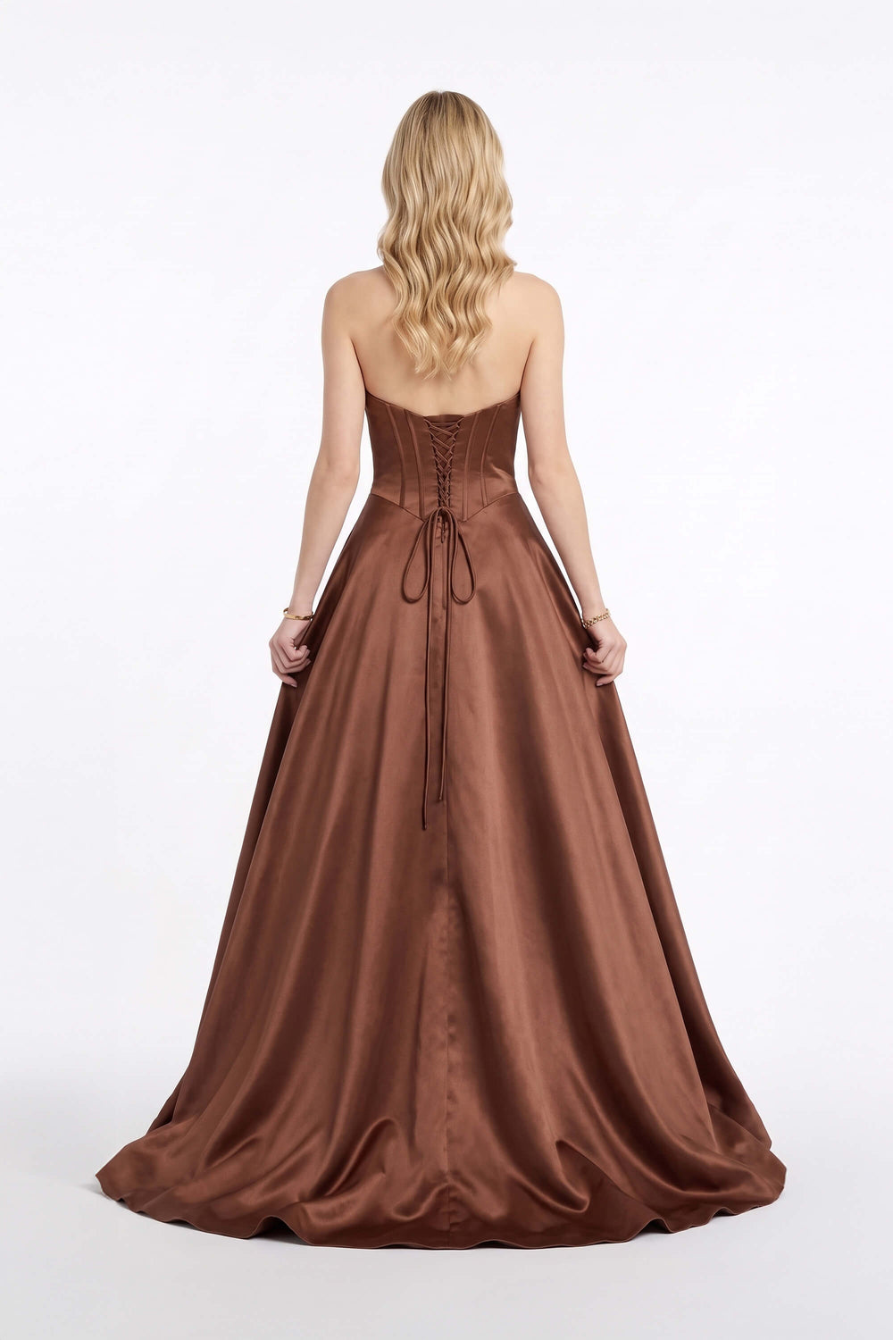 Victoria Corset Strapless Ballgown Vestido 421482 CAF - Reina Diaz