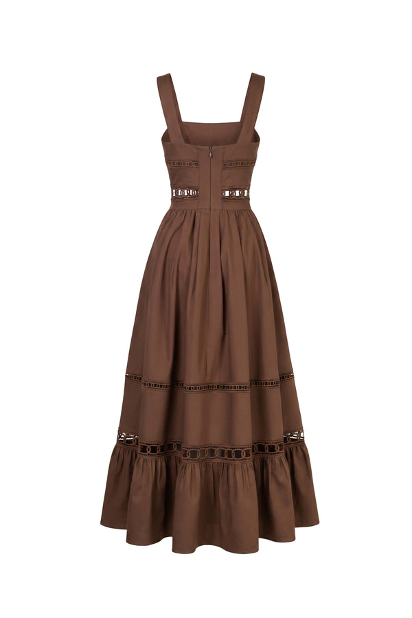 Victoria Cutout Lace Maxi Vestido 526280 CAF - Reina Diaz