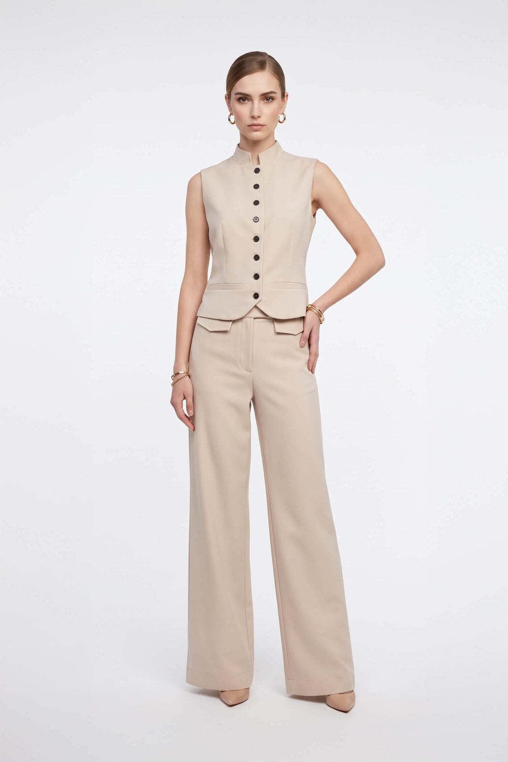 Victoria High-Neck Tailored Chaleco 501555 MAZ - Reina Diaz