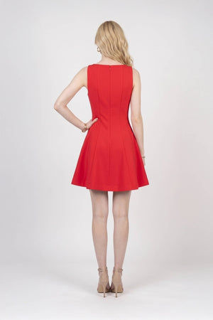 Victoria Sleeveless A-Line Mini Vestido 723175 ROJ - Reina Diaz