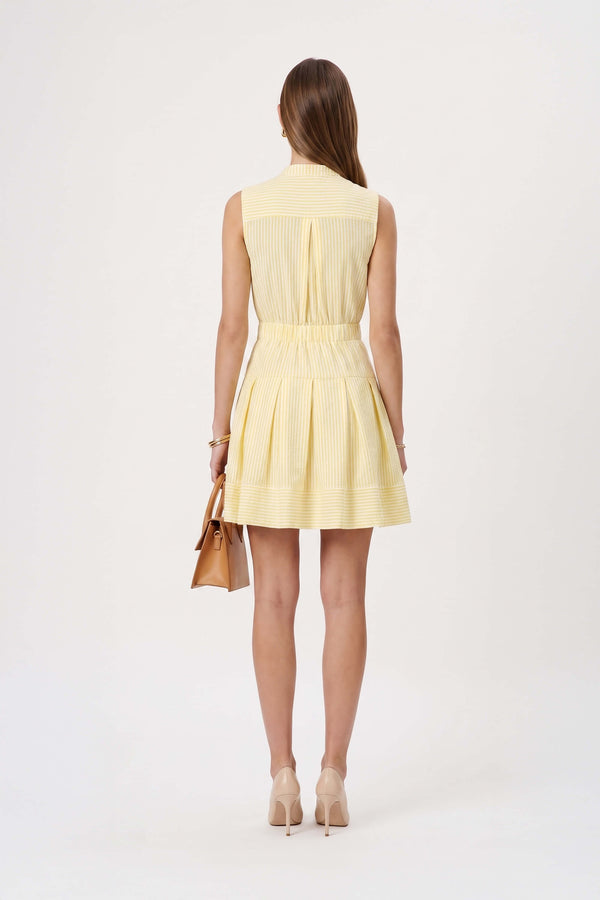 Victoria Striped Pleated Shirt Vestido 723134 AMA - Reina Diaz