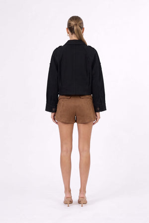 Victoria Utility Cropped Chamarra 700488 NEG - Reina Diaz
