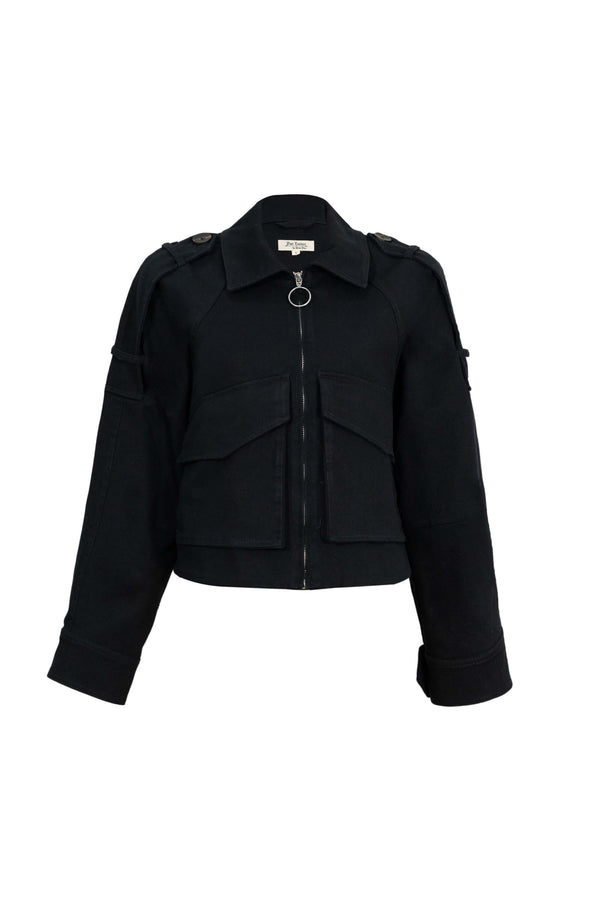 Victoria Utility Cropped Chamarra 700488 NEG - Reina Diaz