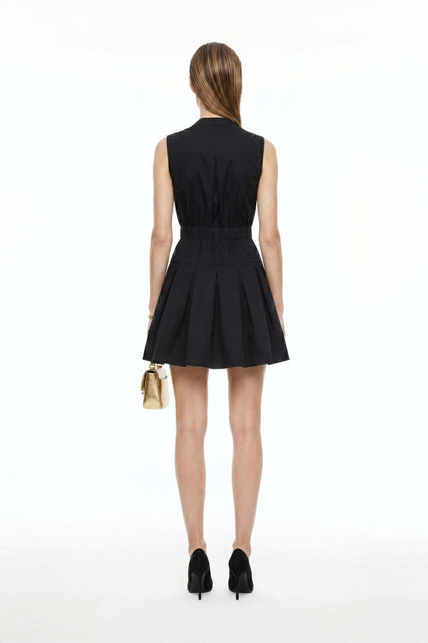 Viena Sleeveless Pleated Mini Vestido - Reina Diaz