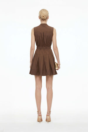 Viena Sleeveless Pleated Mini Vestido - Reina Diaz
