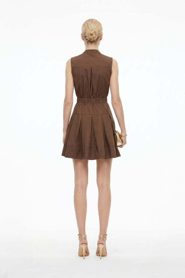 Viena Sleeveless Pleated Mini Vestido - Reina Diaz
