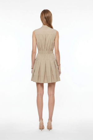 Viena Sleeveless Pleated Mini Vestido - Reina Diaz