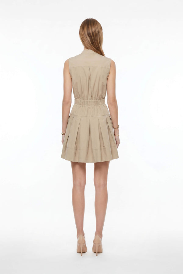 Viena Sleeveless Pleated Mini Vestido - Reina Diaz