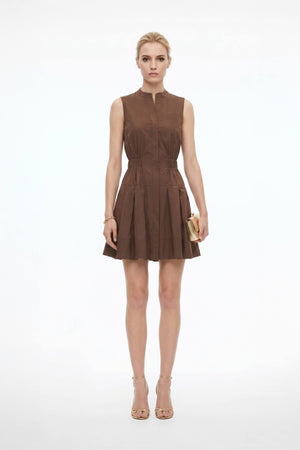Viena Sleeveless Pleated Mini Vestido - Reina Diaz