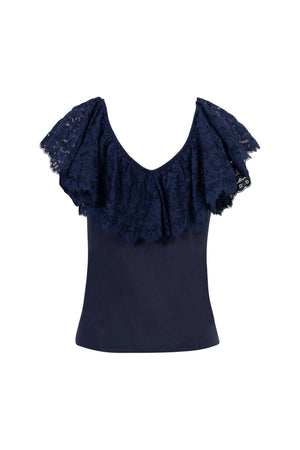 Viviana Ruffle-Overlay Sleeveless Top 752901 - Reina Diaz