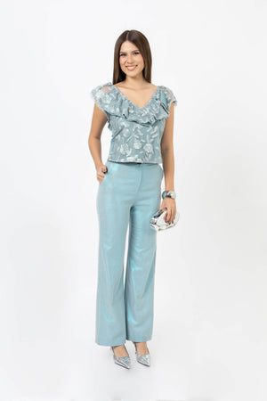 Viviana Ruffle-Overlay Sleeveless Top 752901 - Reina Diaz