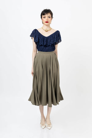*Viviana Ruffle-Overlay Sleeveless Top 752901 MAR - Reina Diaz