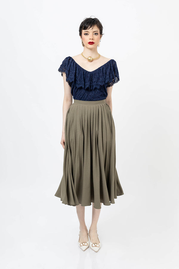 *Viviana Ruffle-Overlay Sleeveless Top 752901 MAR - Reina Diaz