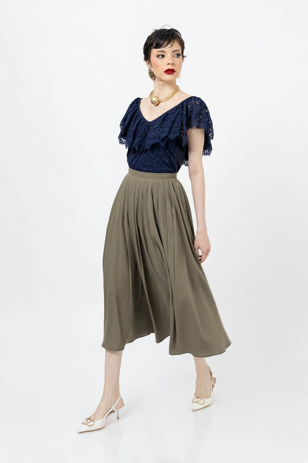 *Viviana Ruffle-Overlay Sleeveless Top 752901 MAR - Reina Diaz