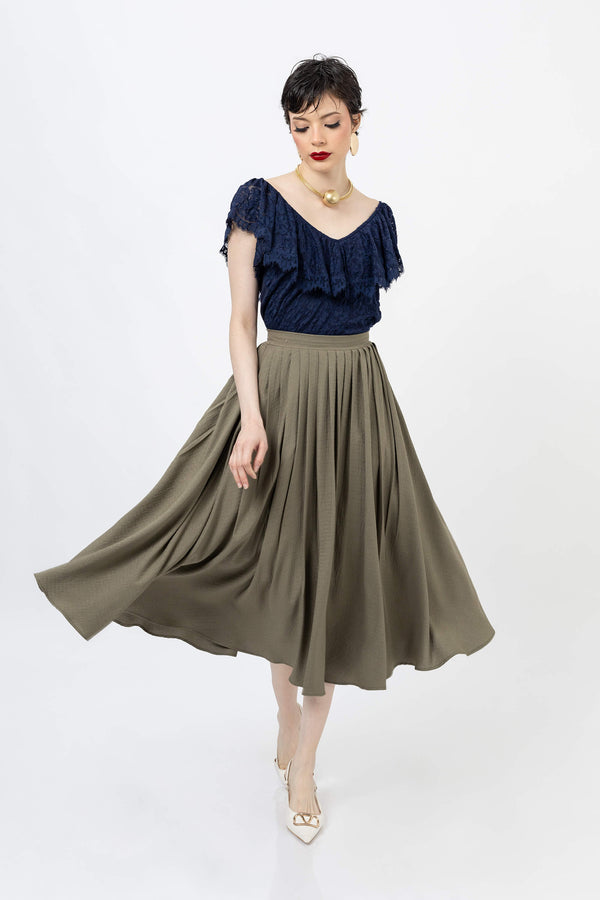 *Viviana Ruffle-Overlay Sleeveless Top 752901 MAR - Reina Diaz