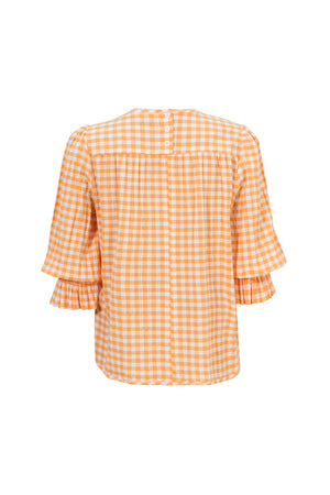 Viviana Wide-Collar Bishop-Sleeve Blusa 752996 - Reina Diaz