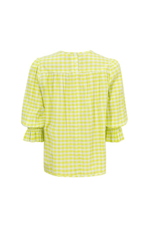 Viviana Wide-Collar Bishop-Sleeve Blusa 752996 - Reina Diaz