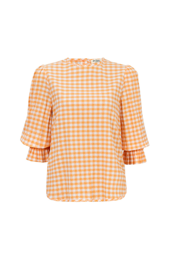 Viviana Wide-Collar Bishop-Sleeve Blusa 752996 - Reina Diaz