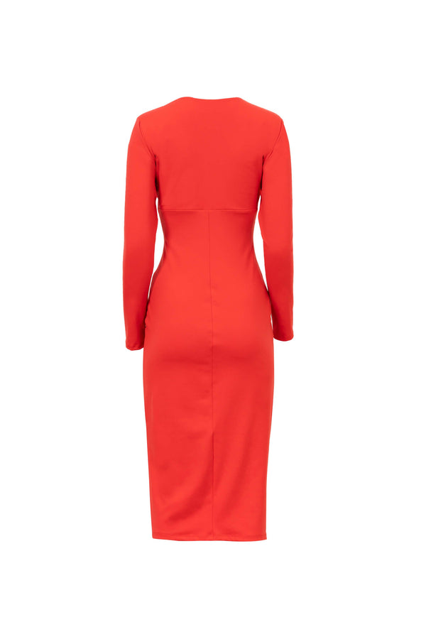 Wendy Ruched V - Neck Vestido - Reina Diaz