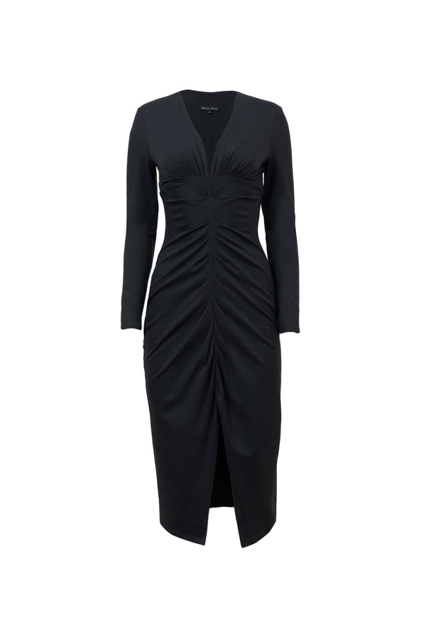 Wendy Ruched V - Neck Vestido - Reina Diaz