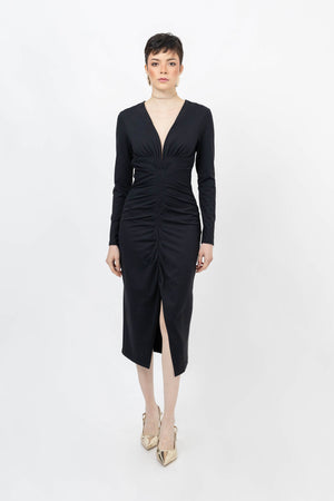 Wendy Ruched V - Neck Vestido - Reina Diaz