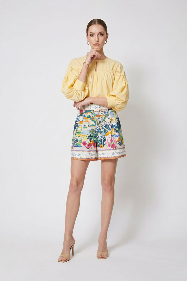 Ximena Printed Belted Short - Reina Diaz