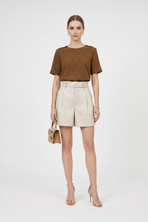 Ximena Printed Belted Short 731156ARE - Reina Diaz